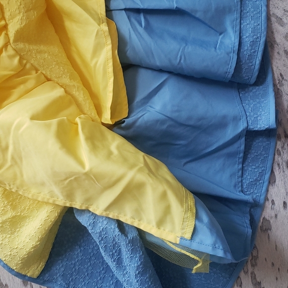 Victoria Beckham for Target Textured Yellow Blue Ruffle Dress SzXL - Picture 8 of 9